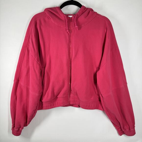 Outdoor Voices Pickup Rally Zip Up Passion Fruit Hoodie Sweatshirt Size Large - Picture 1 of 7